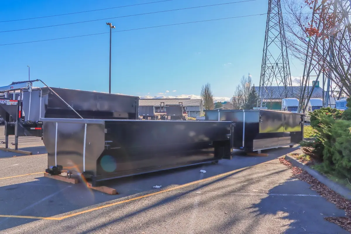 Roll-off dumpster ready for waste disposal at job site for Commercial Dumpster Rental in Walker